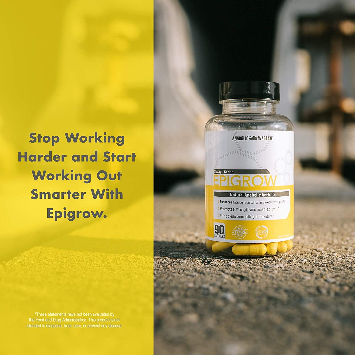 Epigrow Anabolic Activator by Anabolic Warfare Myostatin Inhibitor and Nitric Oxide Booster with Epicatechin to Help Promote Strength and Muscle Growth (90 Capsules)