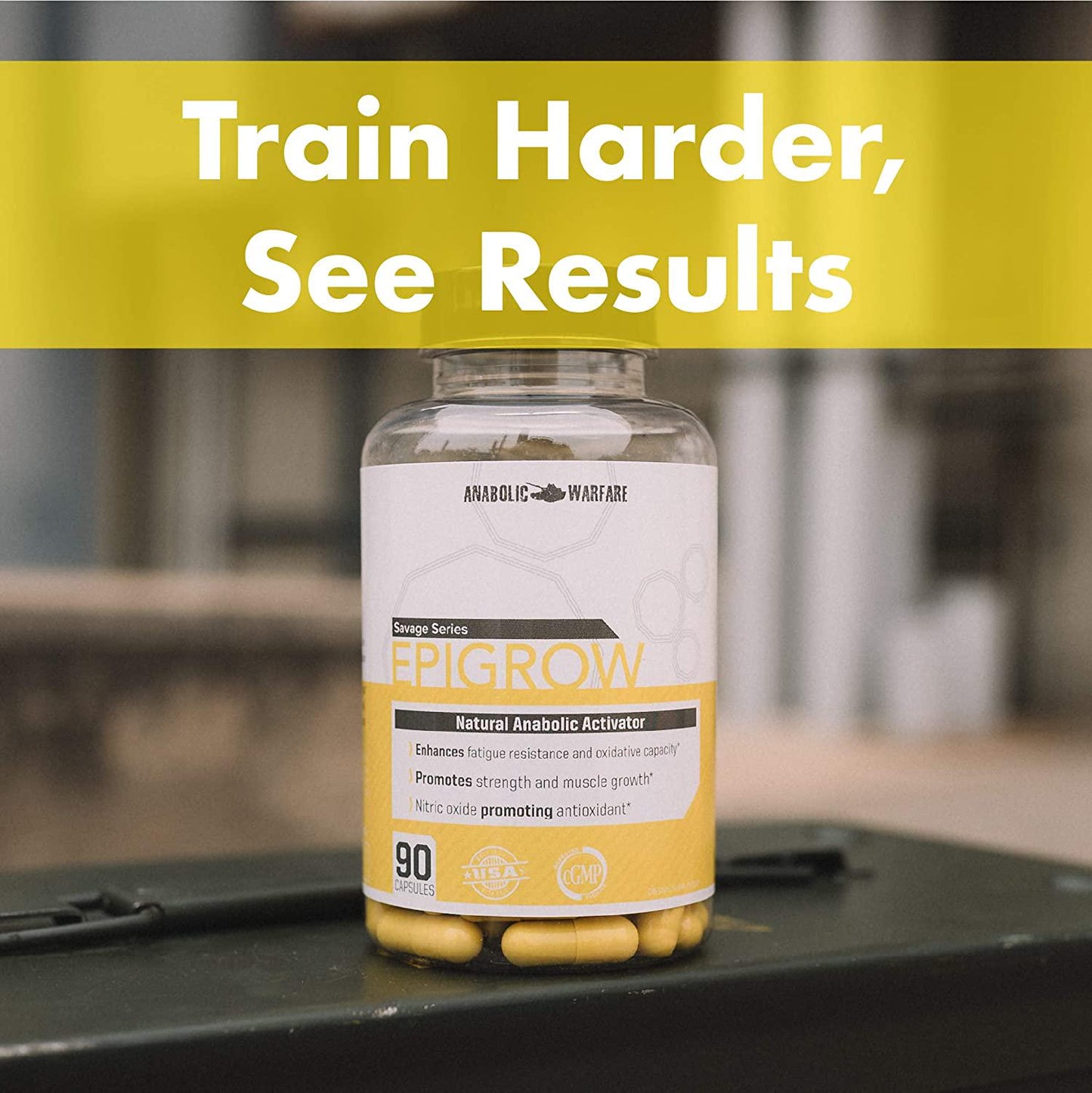 Epigrow Anabolic Activator by Anabolic Warfare Myostatin Inhibitor and Nitric Oxide Booster with Epicatechin to Help Promote Strength and Muscle Growth (90 Capsules)