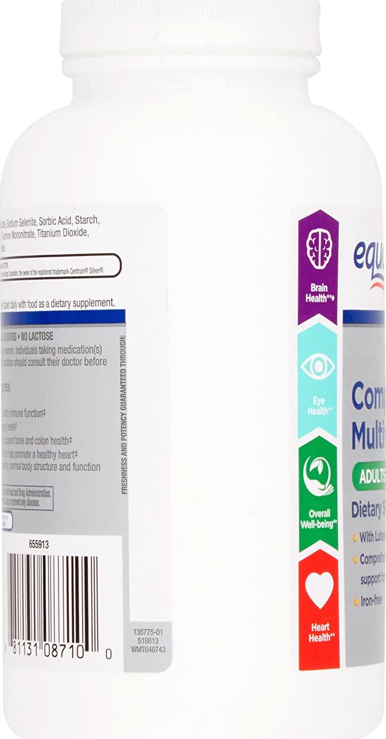 Equate Adults 50+ Complete Multivitamin/Multimineral Supplement Tablets, 450 Ct