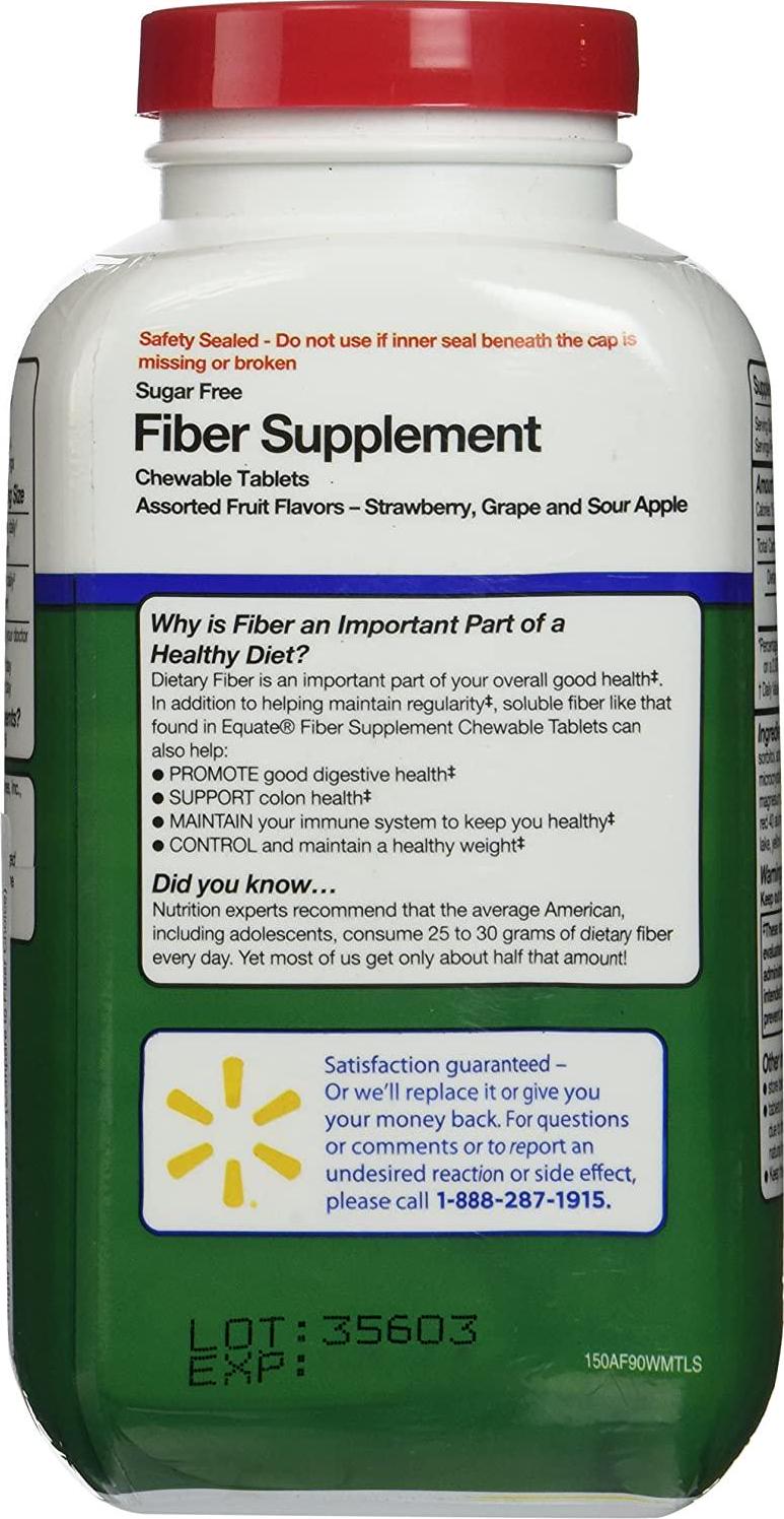 Equate - Fiber Supplement, 90 Chewable Tablets (Compare to Fiber Choice)
