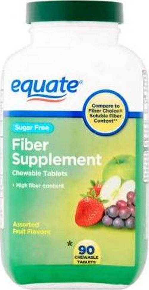 Equate Sugar Free Fiber Supplement Chewable Assorted Fruit Tablets, 90 Ct