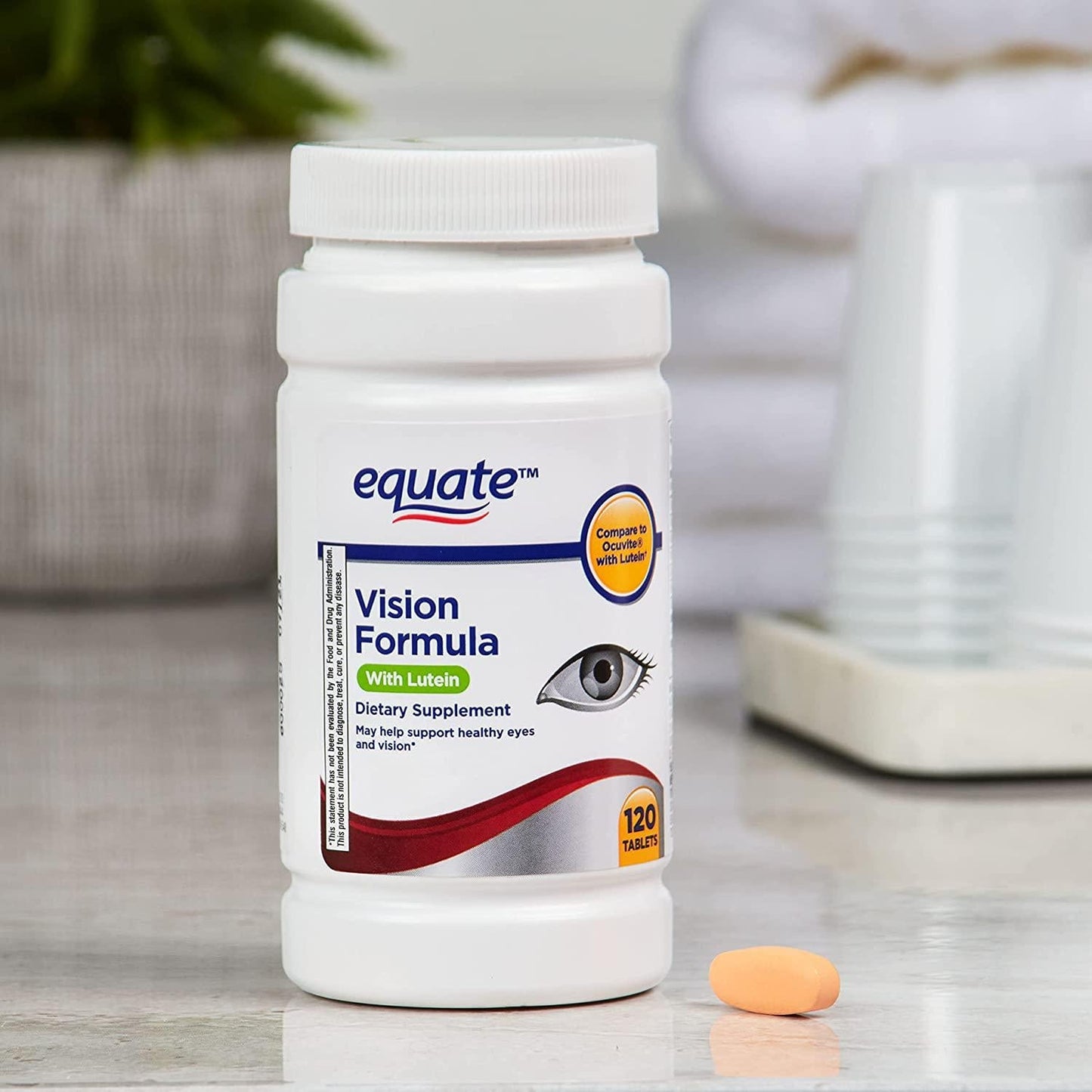Equate - Vision Formula with Lutein, Eye Health Vitamin and Mineral Supplement, 120 Tablets by Equate