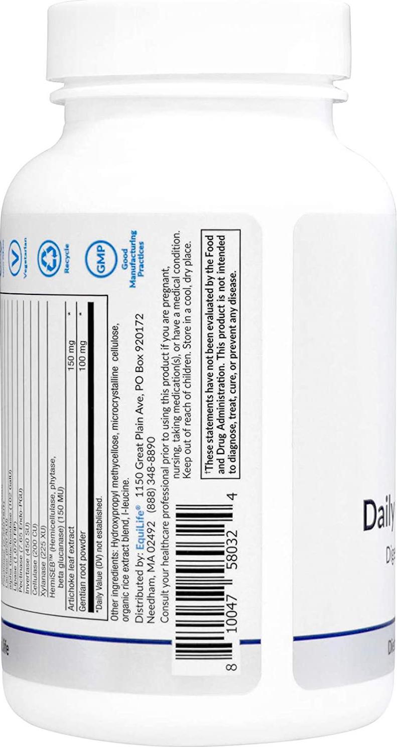 EquiLife - Daily Digestive Enzyme, Gut Health and Colon Support, Constipation Relief, Digestion Aid, Bloating and Gas Relief, Aids Nutrient Absorption, Ideal for Food Sensitivity, Vegan (90 Servings)