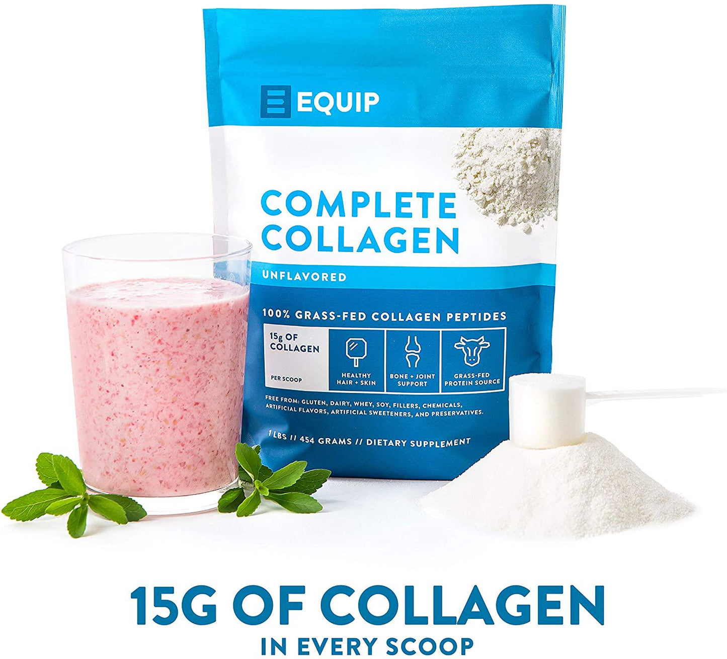 Equip Hydrolyzed Collagen Peptides Powder Supplement: Vital as Grass-fed Bovine Collagen Drink Formula | Keto Protein for Women and Men