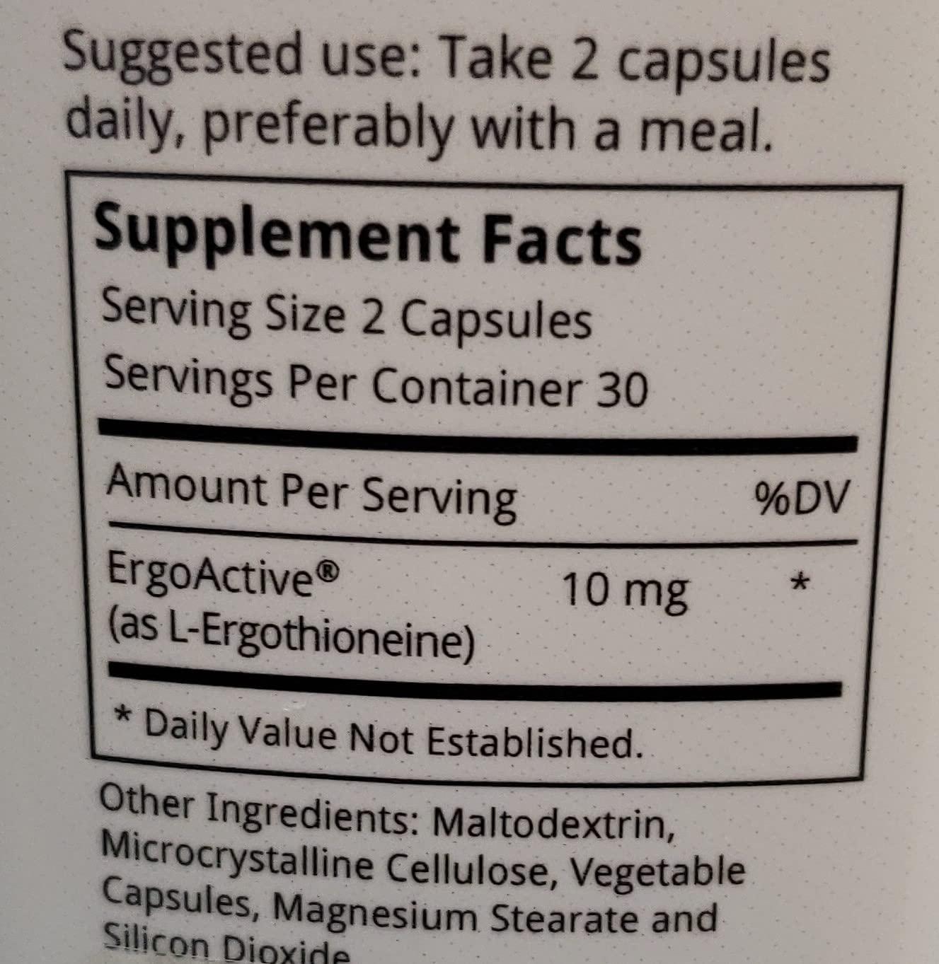 ErgoActive 10mg as L-Ergothioneine Support Healthy Aging