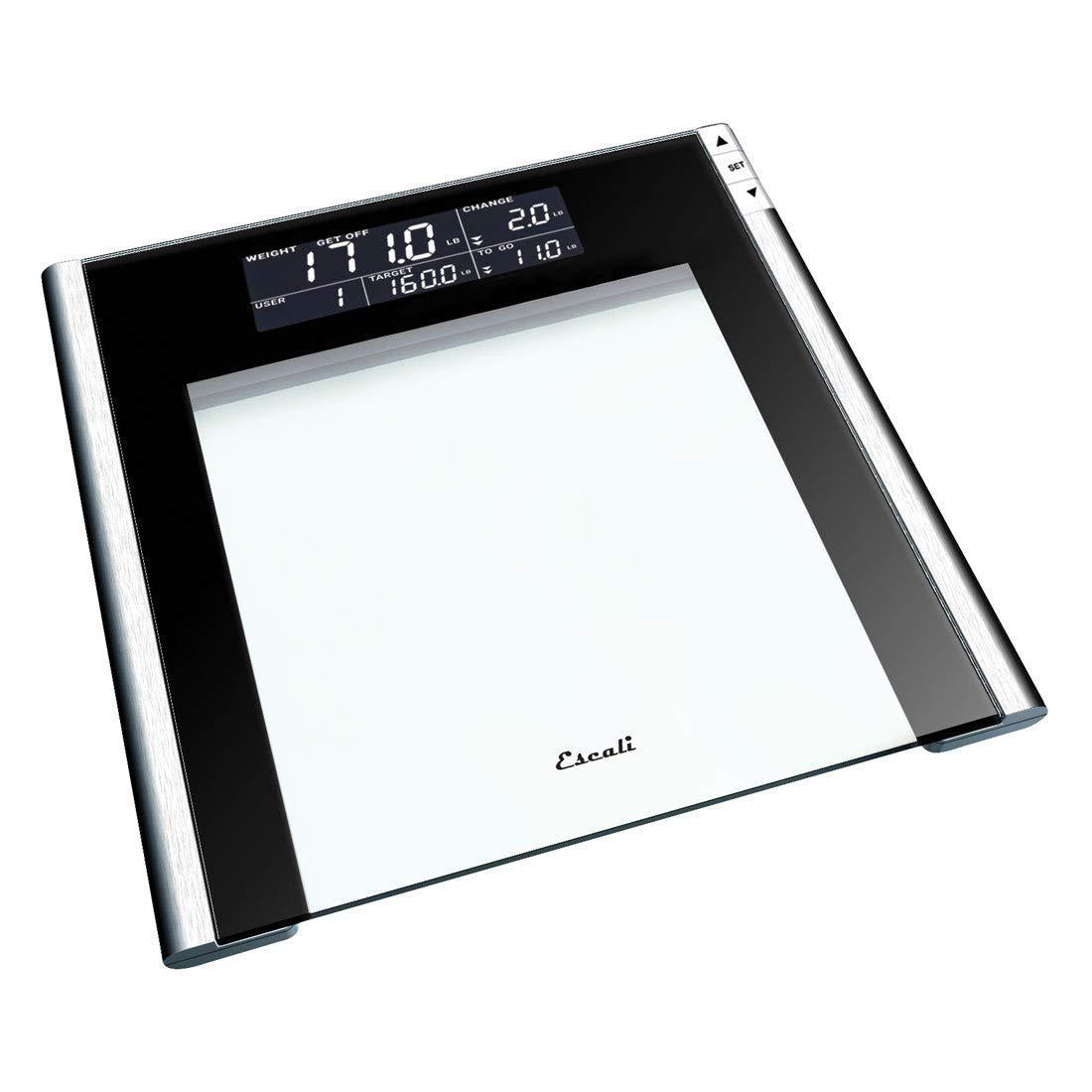 Escali Track and Target Digital Bathroom Body Scale with Weight Goal Progress Tracking, 400-lb Capacity