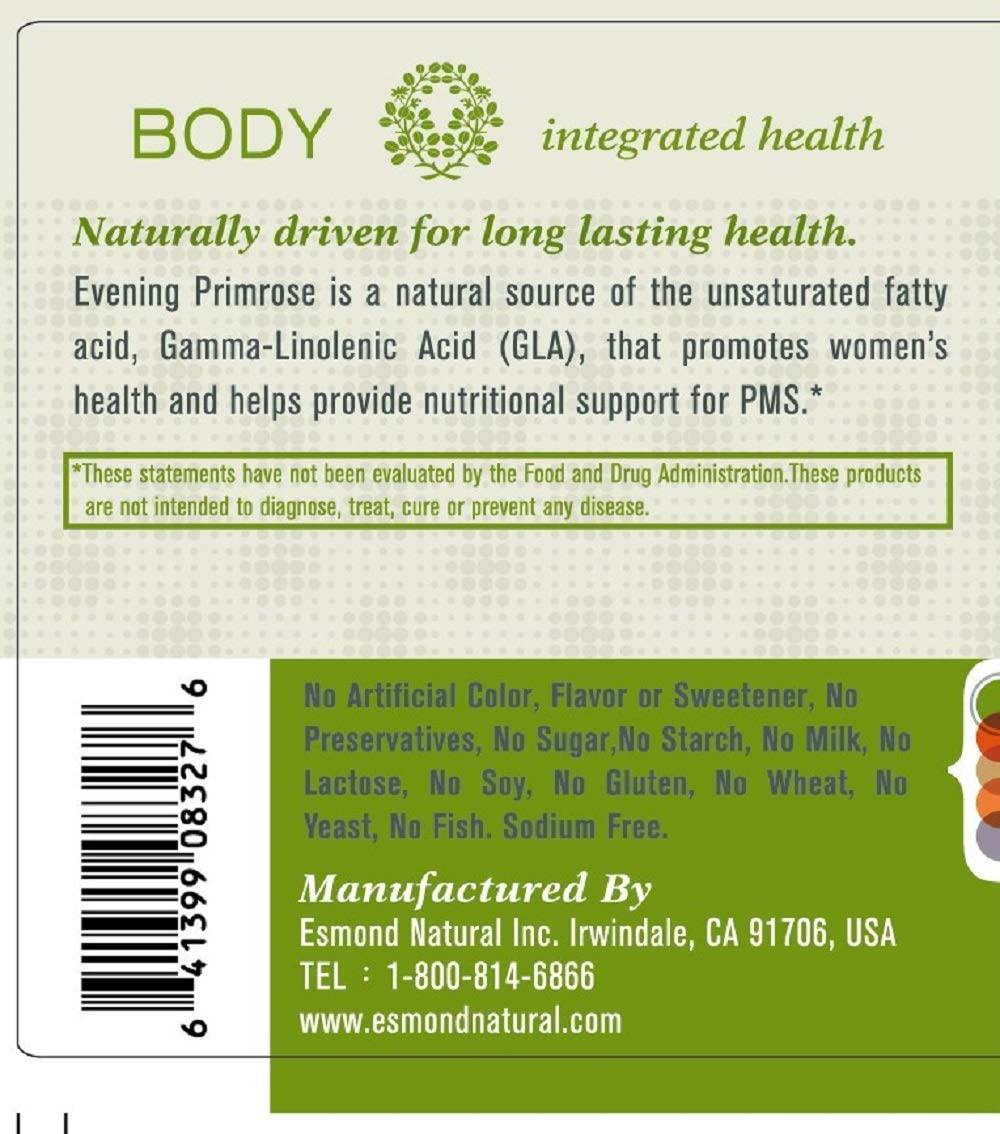 Esmond Natural Evening Primrose Oil, 1000mg, standarized GLA 9%