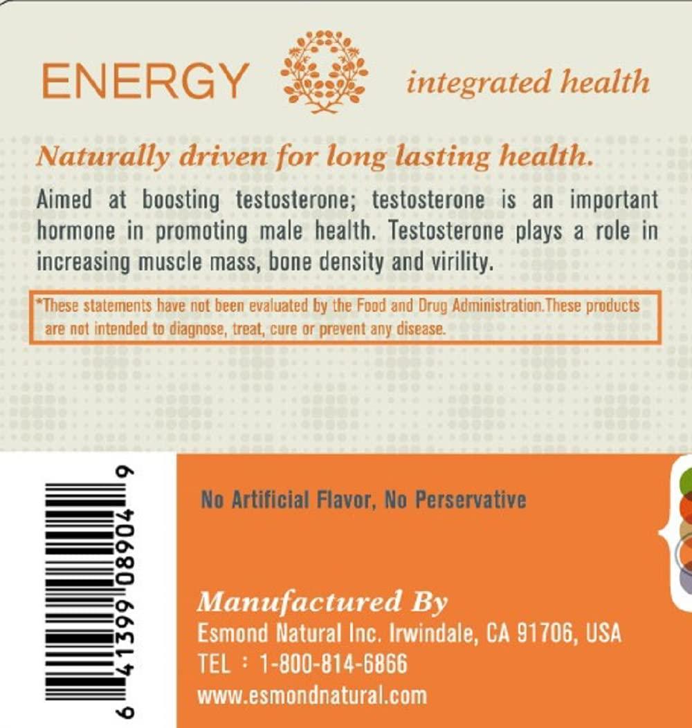 Esmond Natural: Natural Testosterone Booster (Promoting Male Health), Made in USA, FDA Facility, GMP, Natural Products Assn Certified-60 Capsules