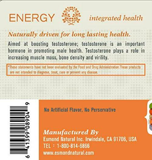 Esmond Natural: Natural Testosterone Booster (Promoting Male Health), GMP, Natural Product Assn Certified, Made in USA - 60 Capsules