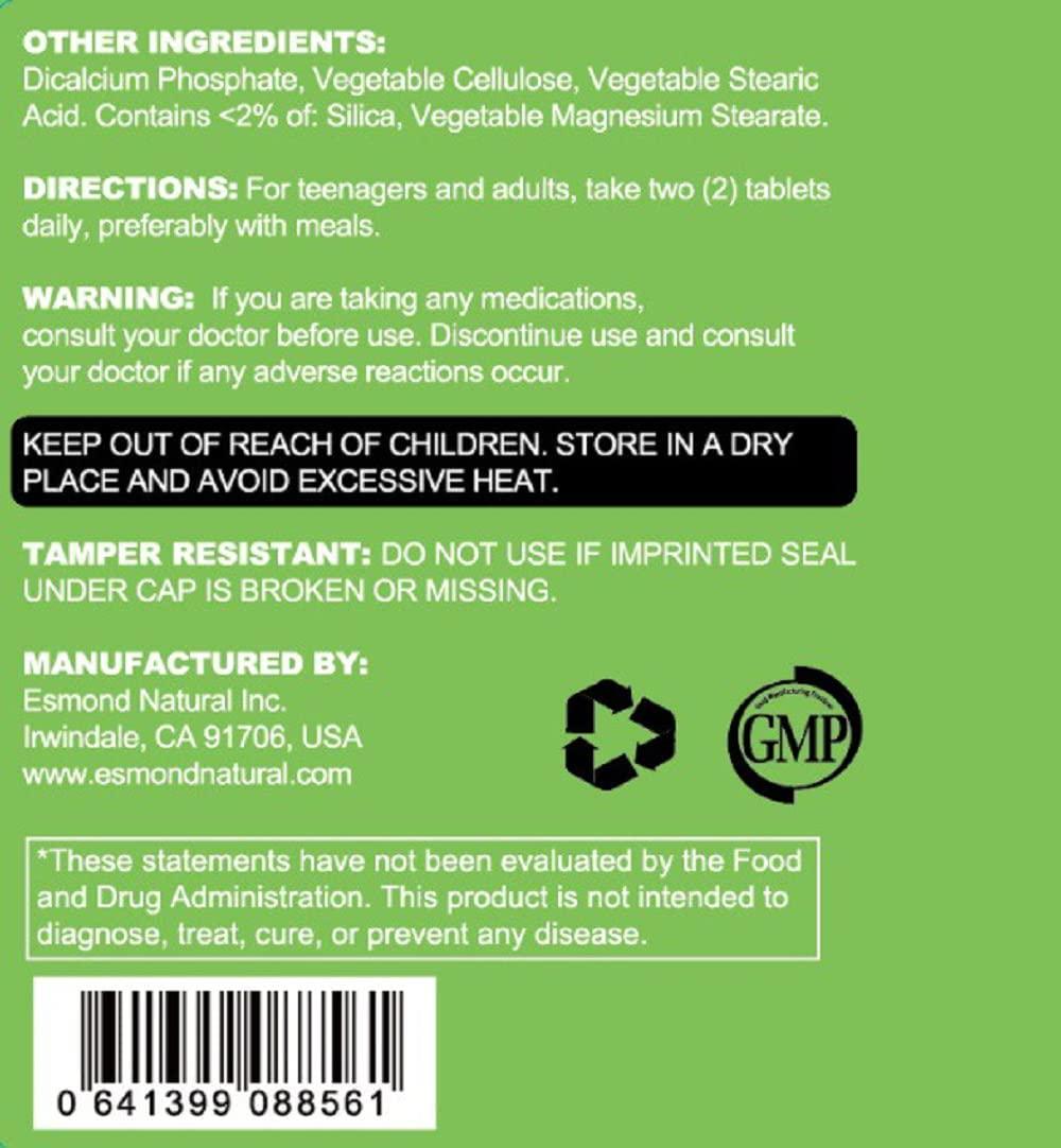 Esmond Natural: Well Growing Tablet (Regulate Physical Function, Improve Growth), Made in USA, FDA Facility, GMP, Natural Products Assn Certified-60 Tablets