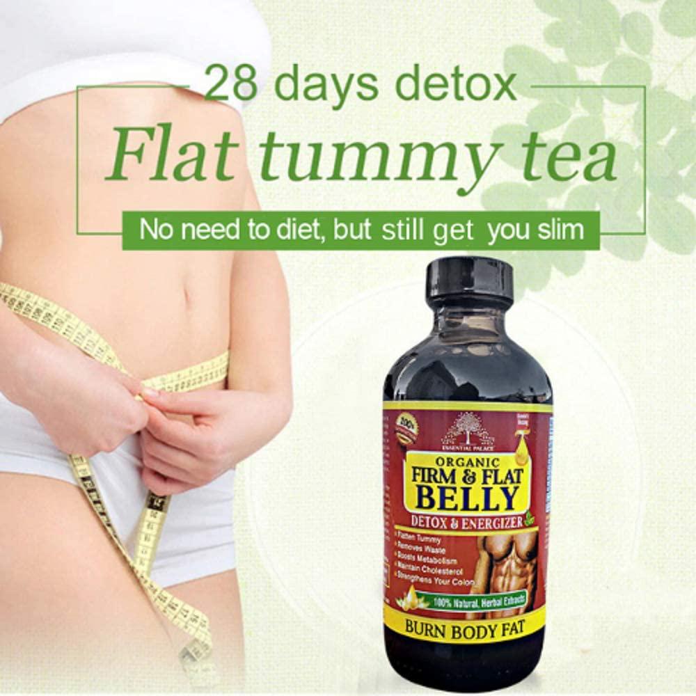Essential Palace Organic Firm and Flat Belly Detox and Energizer - 100% Natural and Herbal Extracts - GMO Free, GMP Certified - Flatten Tummy, Remove Waste, Boost Metabolism, Strengthen Colon - 8 oz