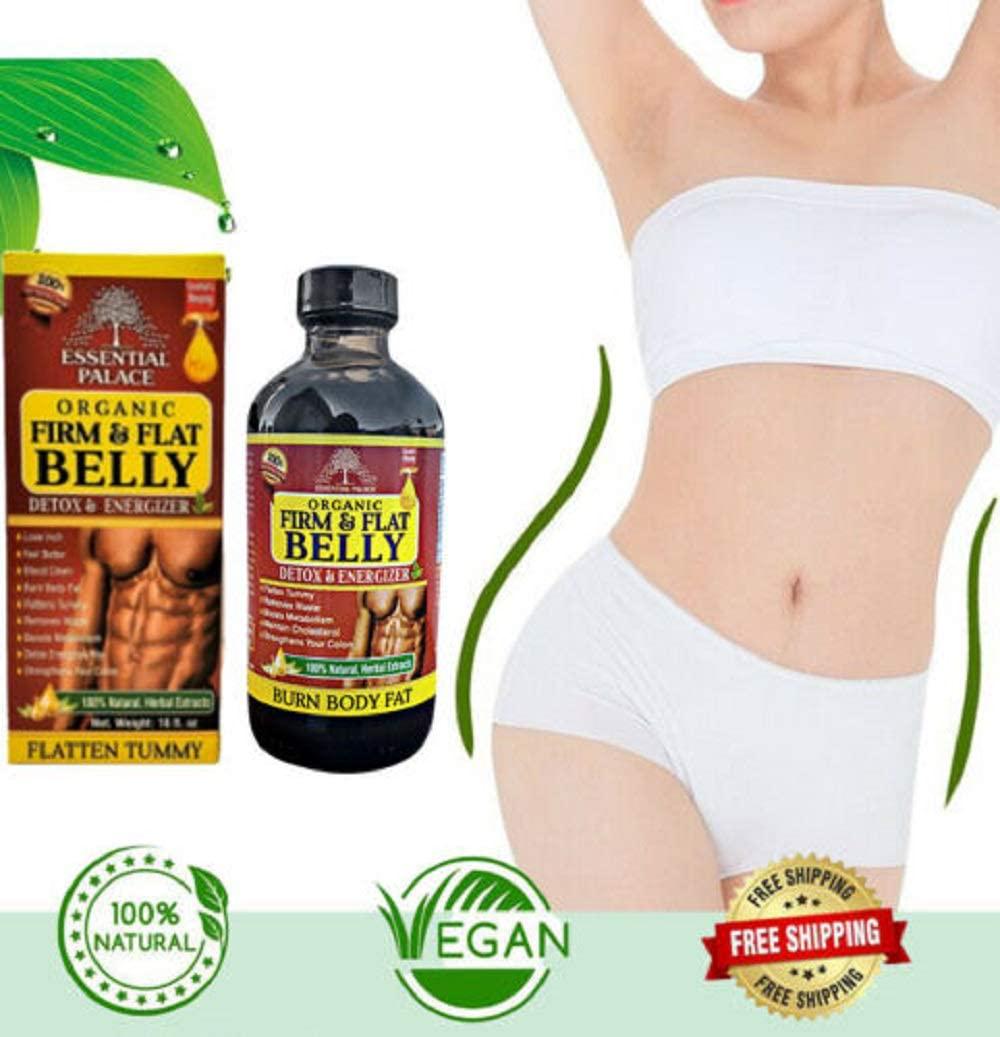 Essential Palace Organic Firm and Flat Belly Detox and Energizer - 100% Natural and Herbal Extracts - GMO Free, GMP Certified - Flatten Tummy, Remove Waste, Boost Metabolism, Strengthen Colon - 8 oz