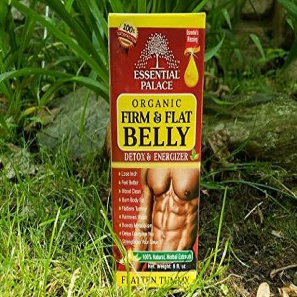 Essential Palace Organic Firm and Flat Belly Detox and Energizer - 100% Natural and Herbal Extracts - GMO Free, GMP Certified - Flatten Tummy, Remove Waste, Boost Metabolism, Strengthen Colon - 8 oz