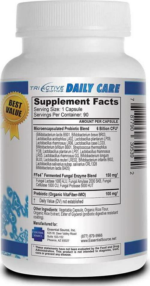 Essential Source - TriActive Biotics Daily Care Immune Support and Digestive Health - 90 Capsules