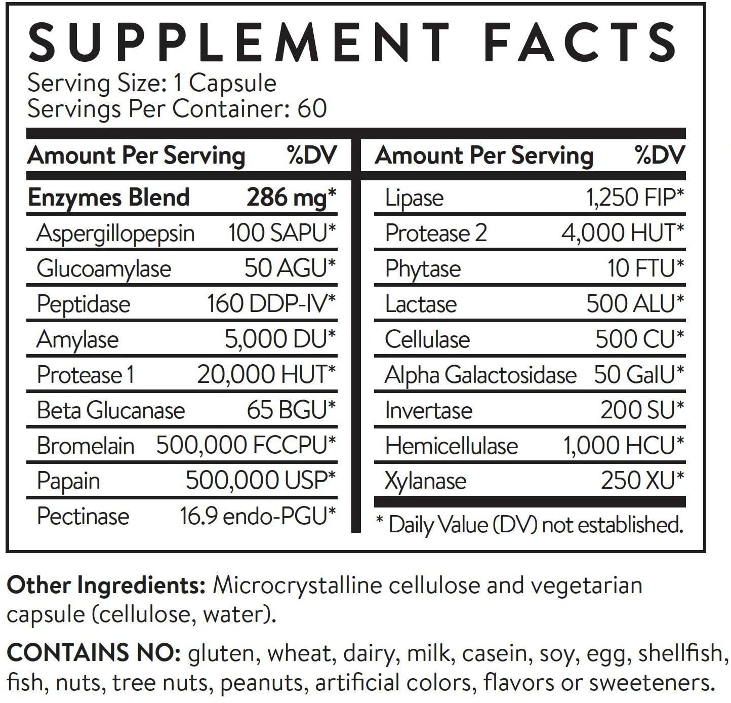 Essential Stacks Pure Digestive Enzymes - Gluten Free, Dairy Free and Soy Free with 3rd Party Verified Allergen Testing – Smart Blend of 18 Powerful Digestive Enzymes So You Can Digest All Food Groups