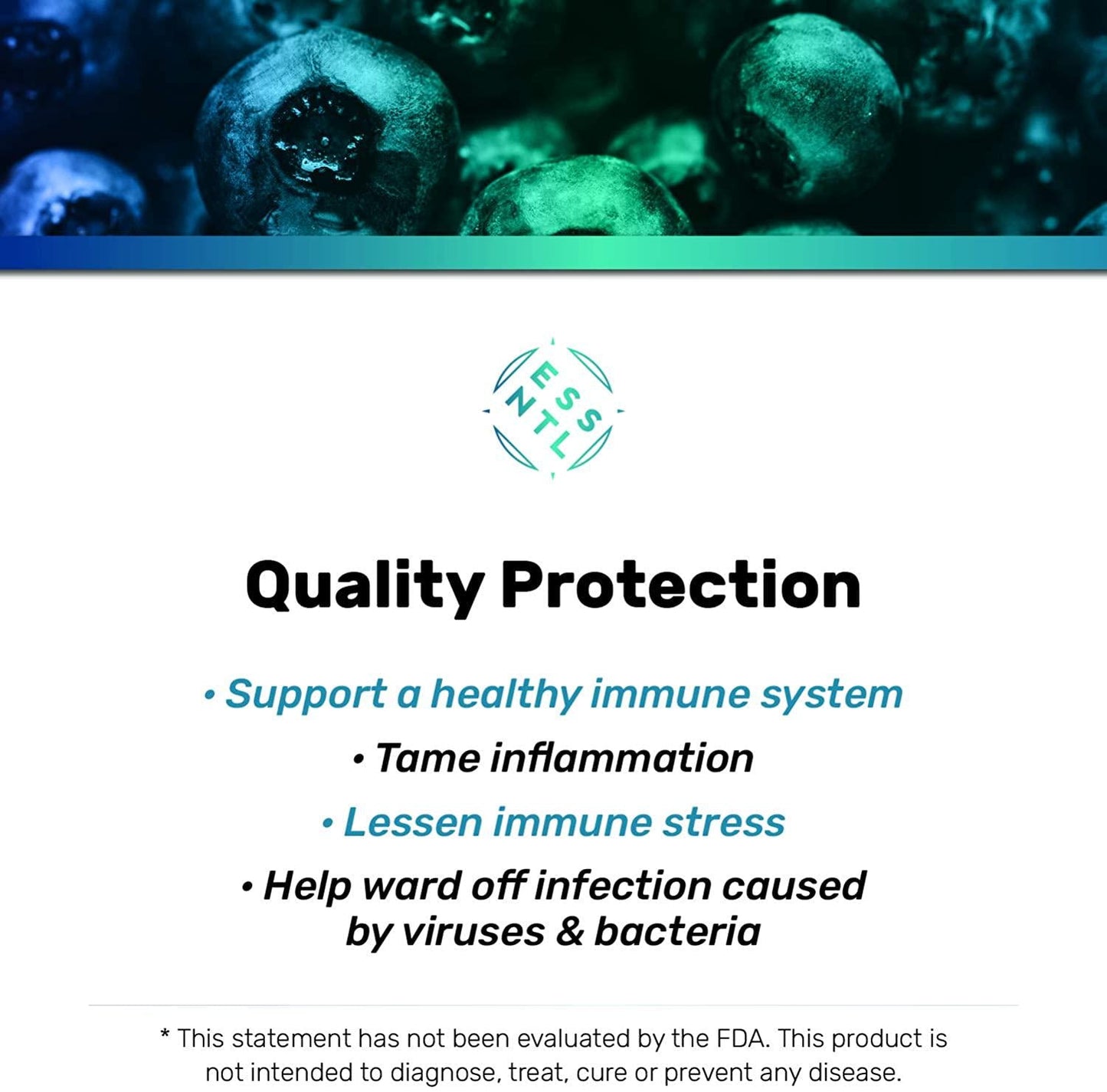 Essntlwellness Shield Immune Defense - Natural Immunity Support Supplement with Vitamin C, E, B6 and Zinc - Non-GMO Formula with Elderberry, Turmeric, Echinacea, Garlic Powder and Probiotics - 60 Capsules