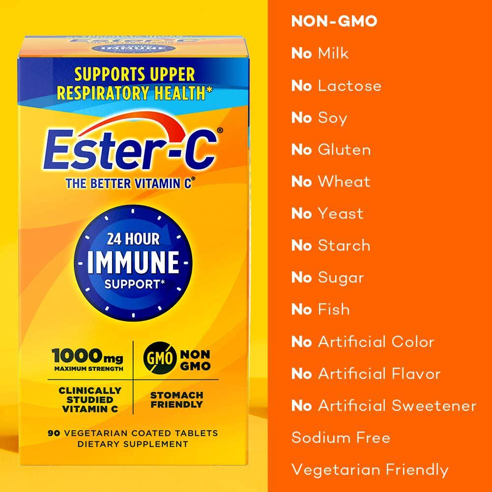 Ester-C Vitamin C, 1,000 mg, 90 Coated Tablets