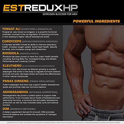 EstreduxHP Estrogen Blocker for Men | Aromatase Inhibitor, Anti Estrogen | Adaptogen Supplement for Men | VH Nutrition | 30 Day Supply