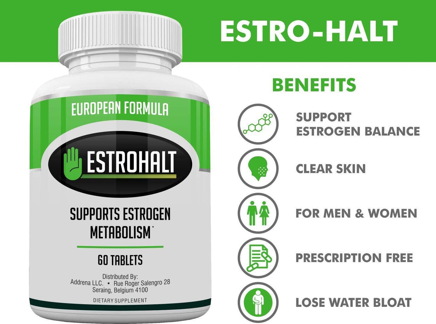 Estrohalt EU- Estrogen Blocker Pills for Men and Women | Natural Pills to Decrease Estrogen Dominance