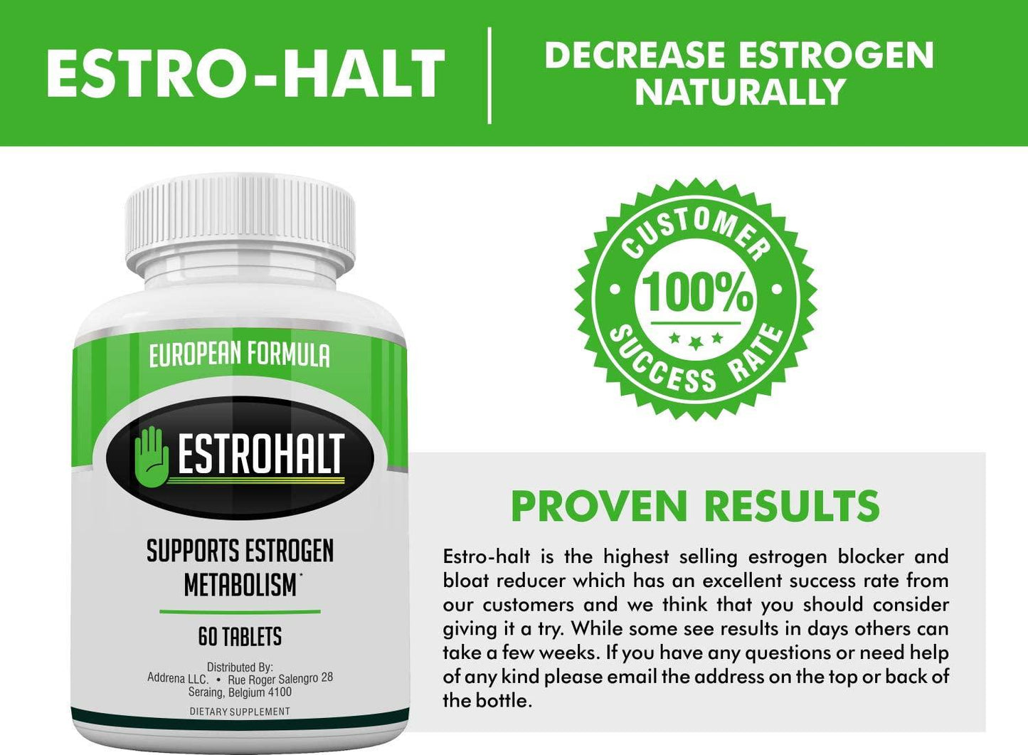 Estrohalt EU- Estrogen Blocker Pills for Men and Women | Natural Pills to Decrease Estrogen Dominance