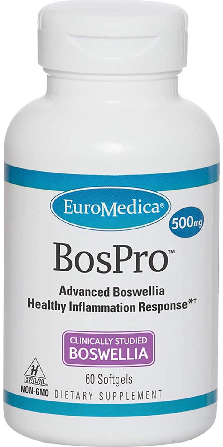 EuroMedica BosPro - 60 Softgels - Extra Strength Boswellia Supplement - Healthy Inflammation Response, Promotes Cellular Health - Non-Drowsy - 60 Servings