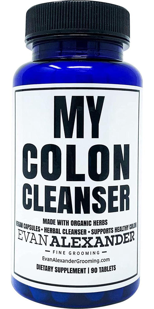 Evan Alexander Grooming My Colon Cleanser - Colon Cleanse with Organic Herbs - Vegan Detox Cleanse - All-Natural Colon Detox with Senna, Psyllium Husk, Dandelion, Flax Seed and Rhubarb - 30 Tablets