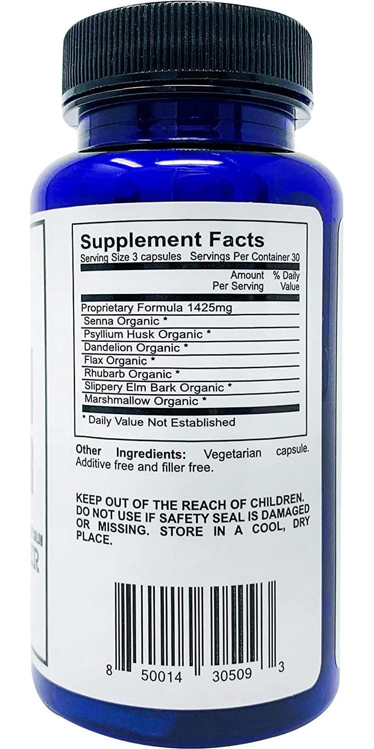 Evan Alexander Grooming My Colon Cleanser - Colon Cleanse with Organic Herbs - Vegan Detox Cleanse - All-Natural Colon Detox with Senna, Psyllium Husk, Dandelion, Flax Seed and Rhubarb - 30 Tablets