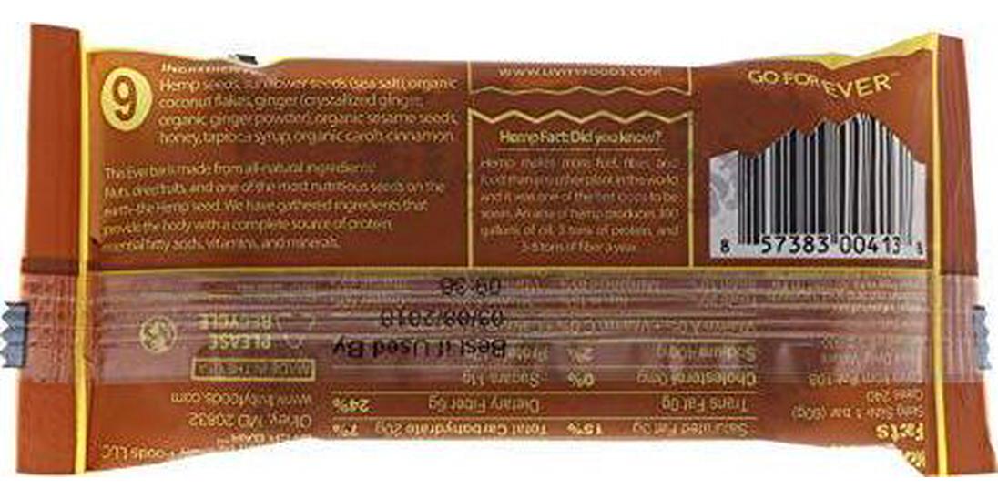 EverBar Protein Bar - Cinnamon Ginger - 16 Bars - ONLY 9 Ingredients - 12g of Protein - Clean Energy Meal Replacement - Gluten-Free, Non-GMO, Dairy Free, Soy Free - Hemp Protein