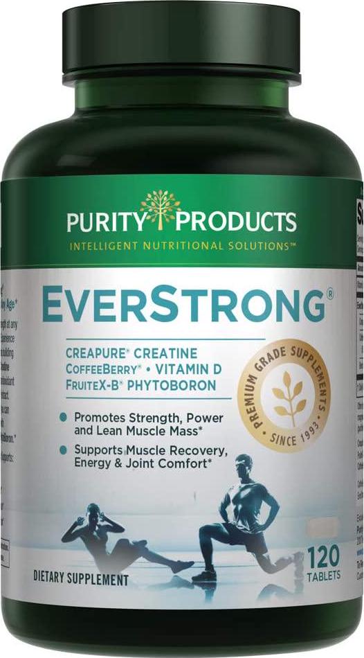 EverStrong - Muscle Matrix Blend - Creapure Creatine - Boron (FruiteX-B PhytoBoron) - CoffeeBerry Extract - Boosted with 1000 IU Vitamin D - 120 Tablets from Purity Products