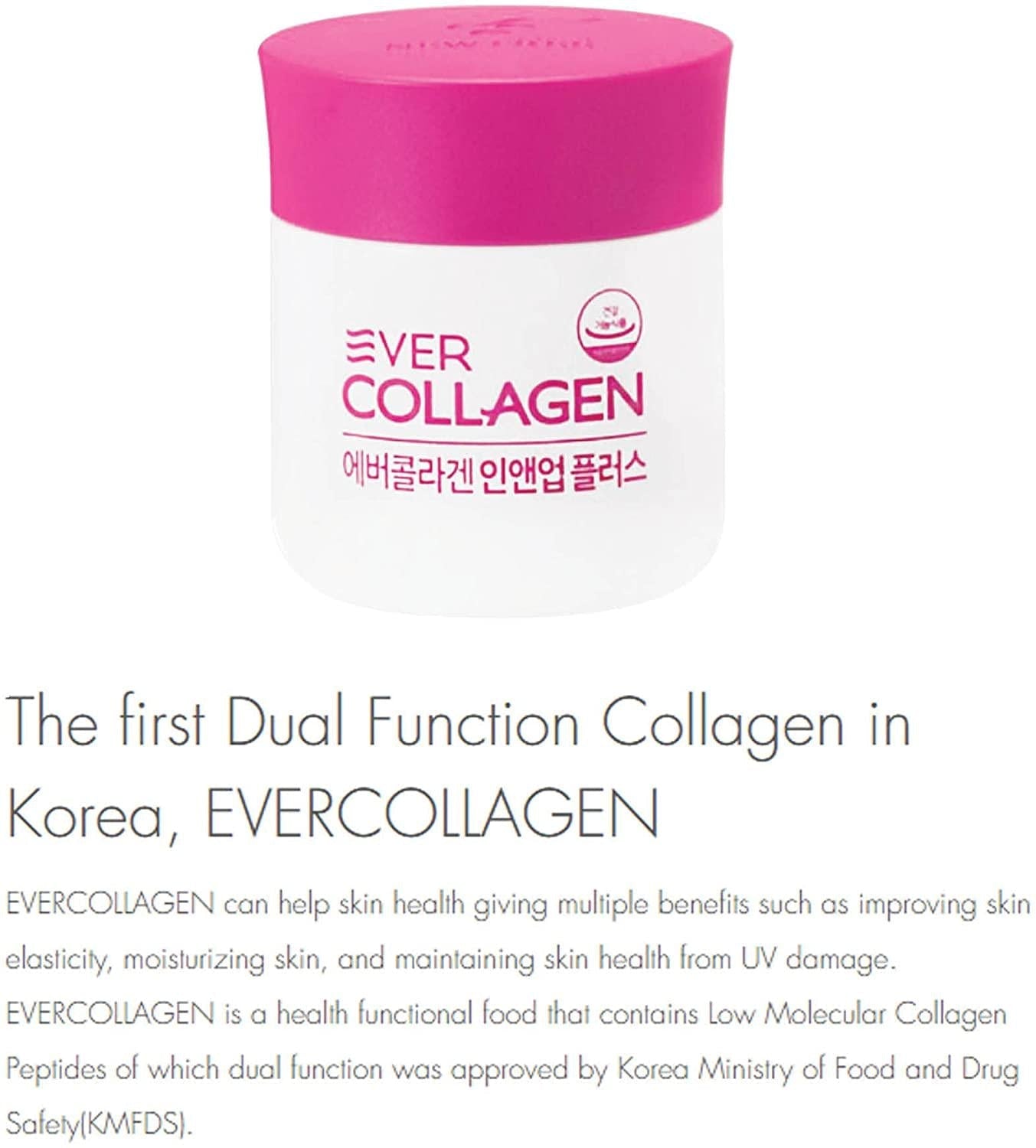 Ever Collagen in&UP Plus Skin Collagen Protein Tablets with Vitamin Supplements - 56 Ct - Low Molecular Collagen Peptides, Vitamin C, Vitamin D, Biotin, Selenium