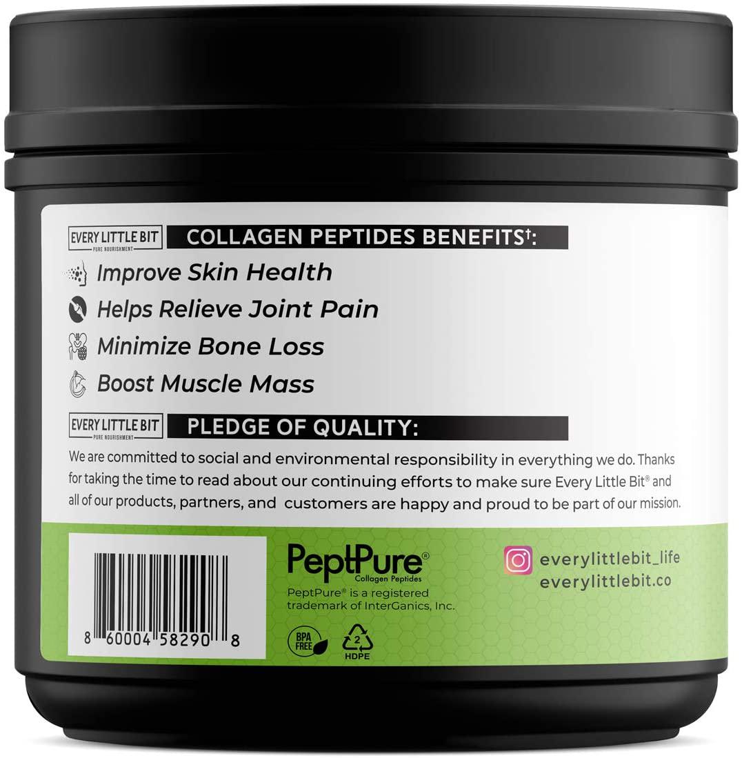 Every Little Bit Collagen Peptides Powder – Protein and Amino Acid Supplement, Hair, Skin, Nails and Joints – Potent 11g Per Serving
