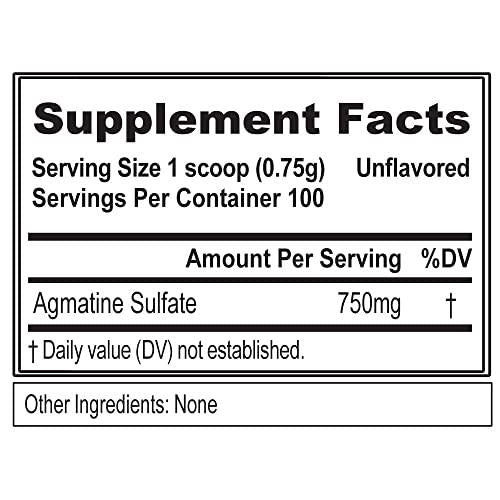 Evlution Nutrition Agmatine750, 750mg of Agmatine Sulfate in Each Serving, Vegan, Gluten Free, Unflavored Powder (100 Servings)