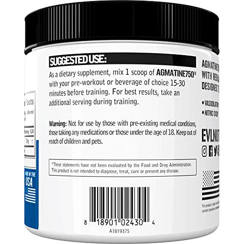 Evlution Nutrition Agmatine750, 750mg of Agmatine Sulfate in Each Serving, Vegan, Gluten Free, Unflavored Powder (100 Servings)