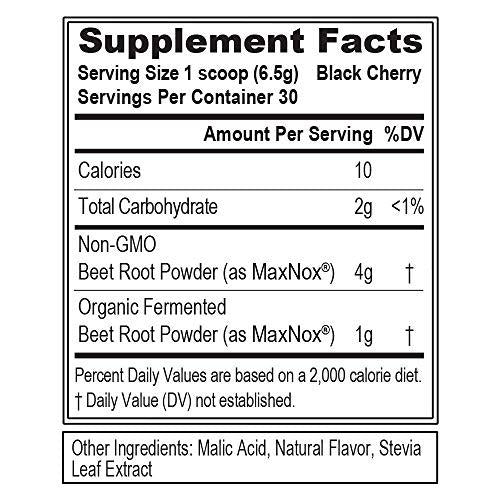Evlution Nutrition Beet Root Powder Concentrated Beet Powder Crystals Nitric Oxide Booster and Natural Circulation Booster Antioxidants Vegan Non-GMO Endurance Superfood (Black Cherry 30 Servings)