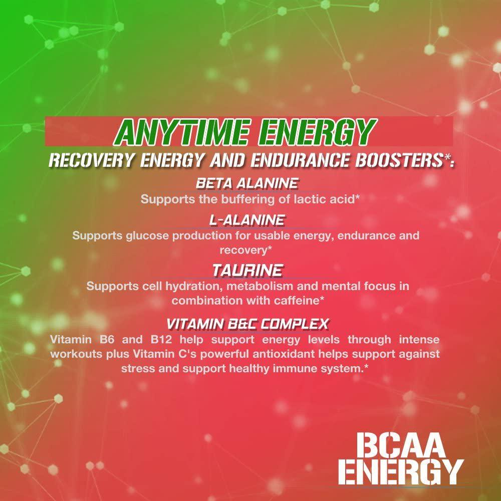 Evlution Nutrition BCAA Energy - High Performance Energizing Amino Acid Supplement For Muscle Building, Recovery And Endurance, 30 Servings (Watermelon)