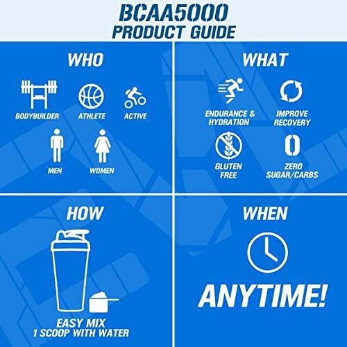 Evlution Nutrition BCAA5000 Powder 5 Grams of Branched Chain Amino Acids (BCAAs) Essential for Performance, Recovery, Endurance, Muscle Building, Keto Friendly, Zero Sugar, 30 Servings (Cherry Limeade)