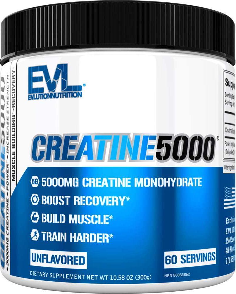 Evlution Nutrition Creatine5000 5 Grams of Pure Creatine Monohydrate in Each Serving Unflavored Powder (60 Servings)