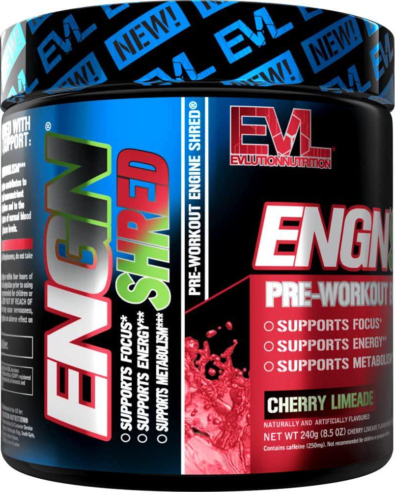 Evlution Nutrition ENGN SHRED Pre Workout Thermogenic Fat Burner Powder, Energy, Weight Loss, 30 Servings (Cherry Limeade)