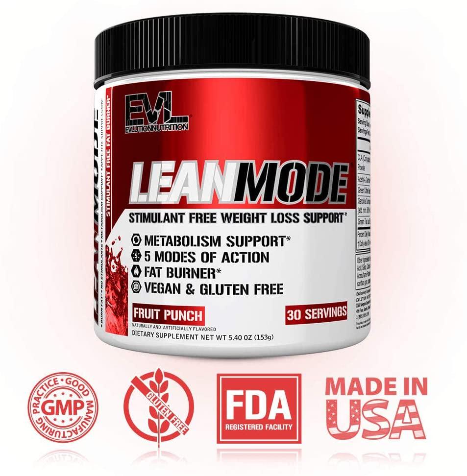 Evlution Nutrition Lean Mode Stimulant-Free Weight Loss Supplement with Garcinia Cambogia, CLA and Green Tea Leaf Extract, 30 Servings (Fruit Punch)