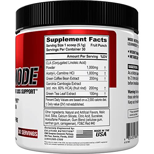 Evlution Nutrition Lean Mode Stimulant-Free Weight Loss Supplement with Garcinia Cambogia, CLA and Green Tea Leaf Extract, 30 Servings (Fruit Punch)