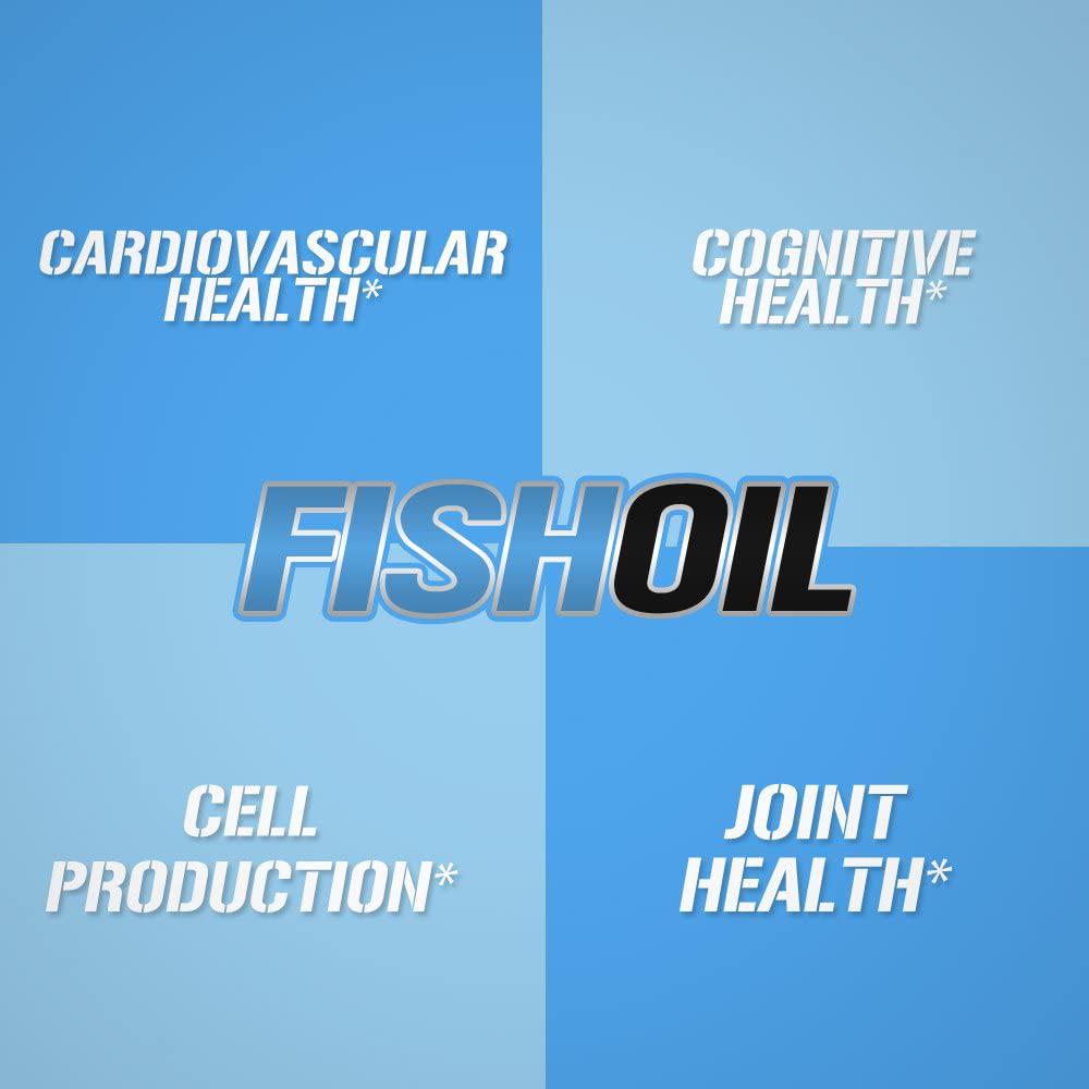 Evlution Nutrition Omega 3 Fish Oil 1250mg, HIGH EPA 450mg, DHA 300mg Triple Strength, Capsules (120 Servings)