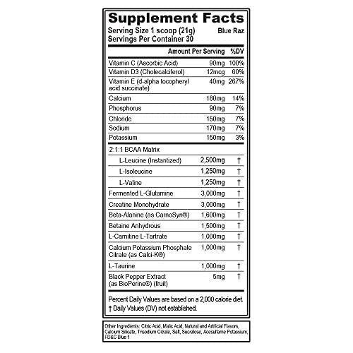 Evlution Nutrition Recover Mode- Complete Post Workout with BCAAs, Immunity Support, Vitamin C, D and E, Electrolytes, Hydration, Creatine, Glutamine, Beta-Alanine, L-Carnitine, 30 Serve, Blue Raz
