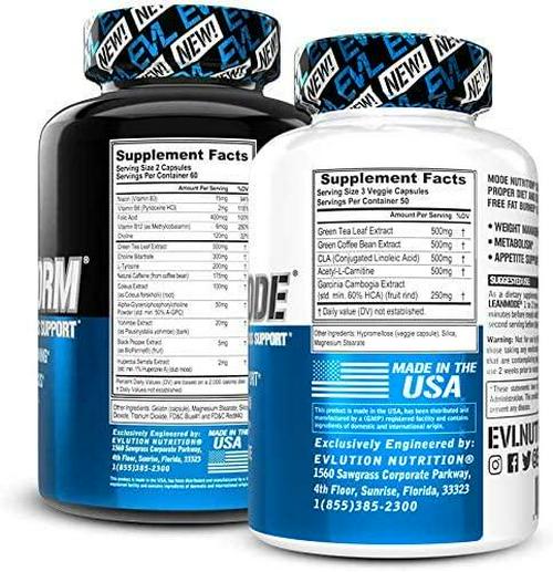 Evlution Nutrition Trans4ormation Mode Stack Trans4orm (60 Serving), Lean Mode (50 Serving) Weight Loss Diet Kit, Diet Pills for Men and Women