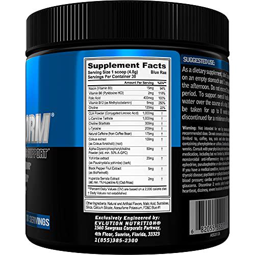 Evlution Nutrition Trans4orm Thermogenic Energizing Fat Burner Supplement, Increase Weight Loss, Energy and Intense Focus, 30 Servings (Blue Raz)