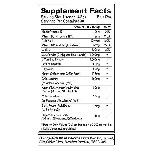 Evlution Nutrition Trans4orm Thermogenic Energizing Fat Burner Supplement, Increase Weight Loss, Energy and Intense Focus, 30 Servings (Blue Raz)