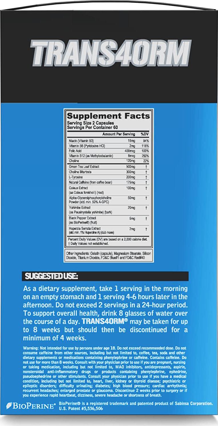 Evlution Nutrition Trans4ormation Mode Stack Trans4orm (60 Serving), Lean Mode (50 Serving) Weight Loss Diet Kit, Diet Pills for Men and Women