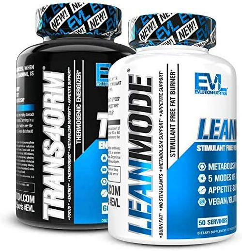 Evlution Nutrition Trans4ormation Mode Stack Trans4orm (60 Serving), Lean Mode (50 Serving) Weight Loss Diet Kit, Diet Pills for Men and Women