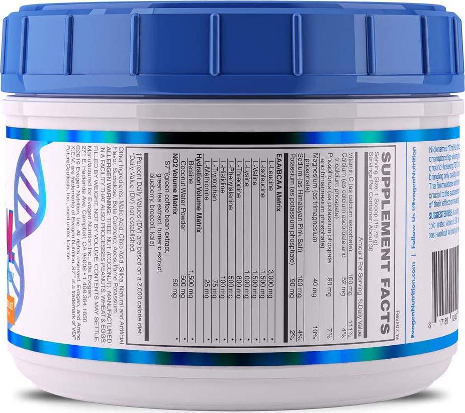 Evogen AminoKEM | Premium Essential Amino Acid, Nitric Oxide, Betaine anhydrous, S7, Recovery, volumizing, Pump Catalyst | Orange Mango