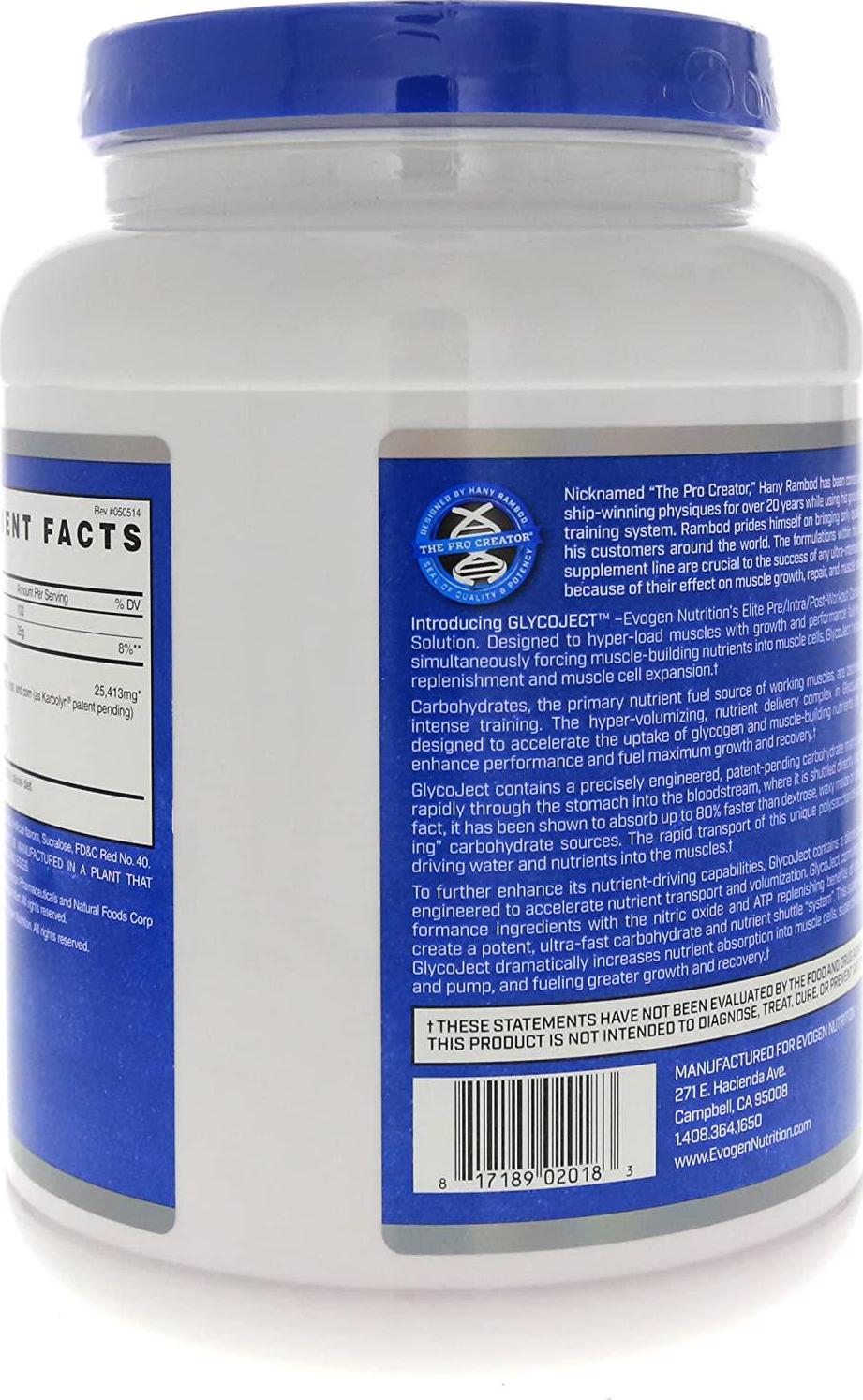 Evogen GlycoJect | Extreme Karbolyn Carbohydrate Powder | Cherry | 36 Servings