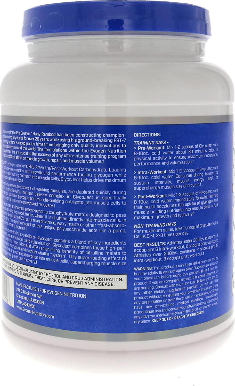 Evogen GlycoJect | Extreme Karbolyn Carbohydrate Powder | Cherry | 36 Servings